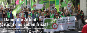 ÖGB Demo gegen 12-Stunden-Tag und 60-Stunden-Woche